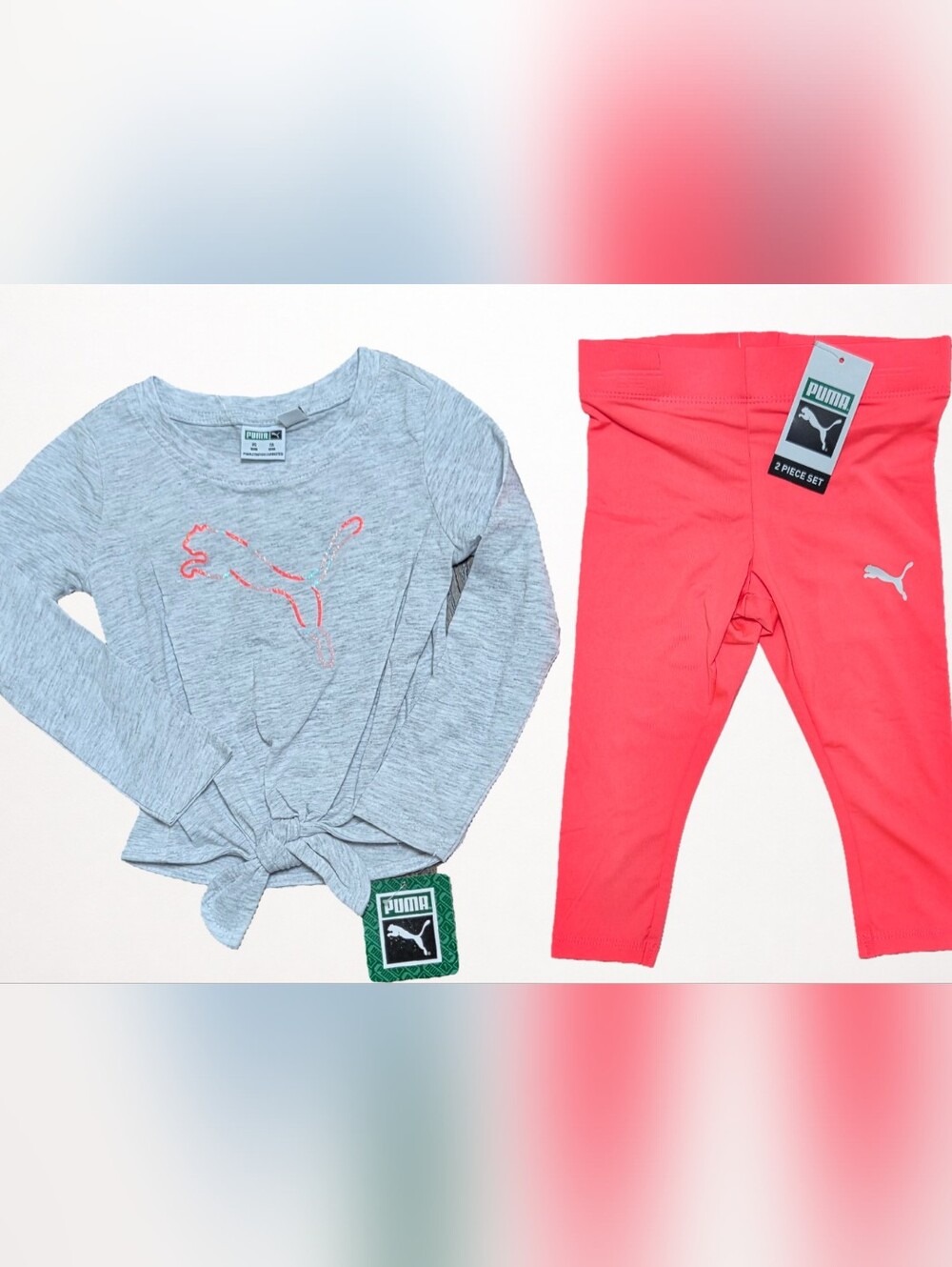 Puma Baby Girl 2 Piece Shirt and Leggings Set- 18M